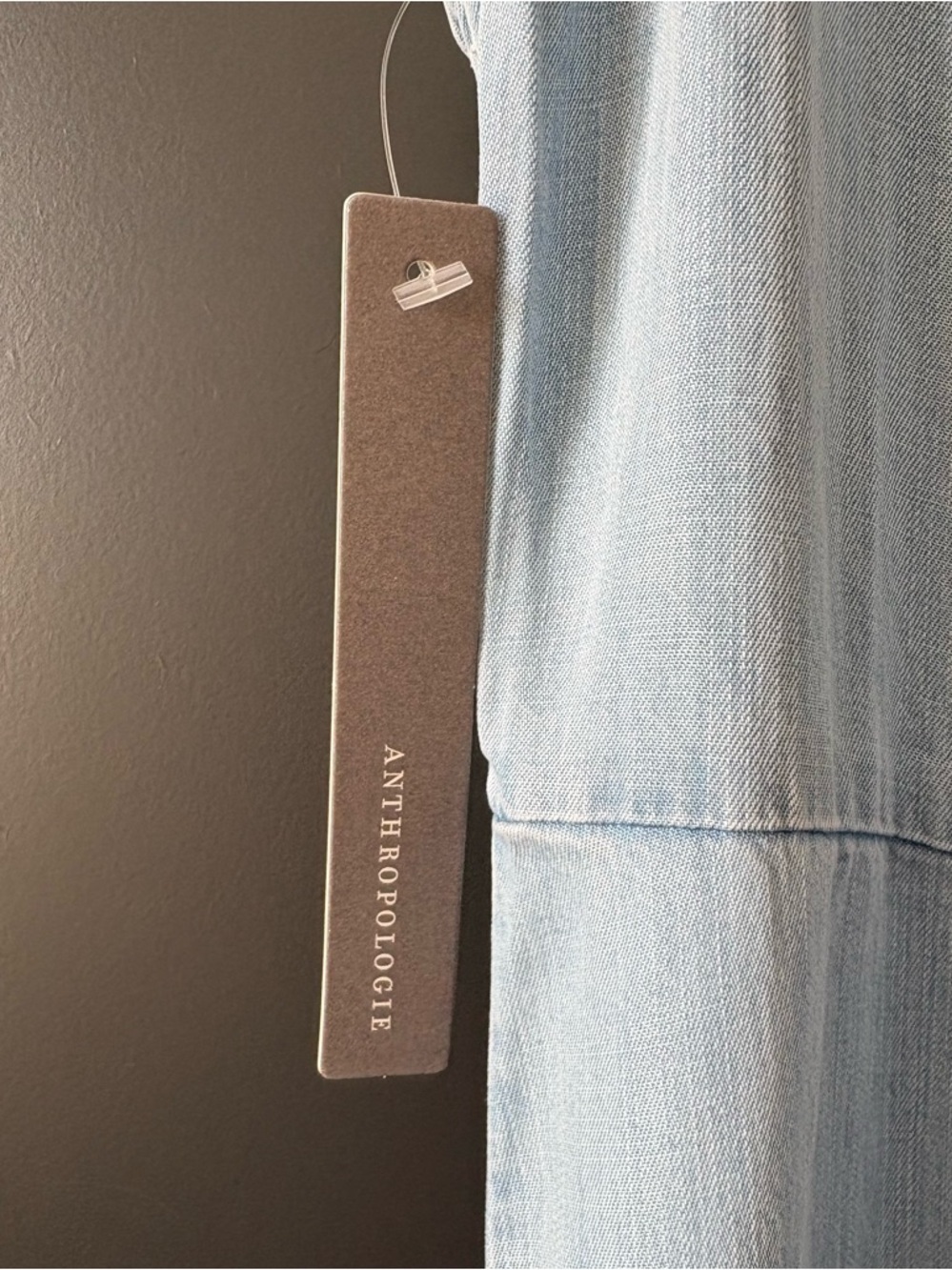 NWT Anthropologie Cloth & Stone Light Blue Chambray Maxi Dress - Picture 3 of 7